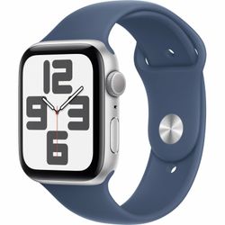 Apple Watch SE GPS 44 mm Silver alum Denim sportband S/M
