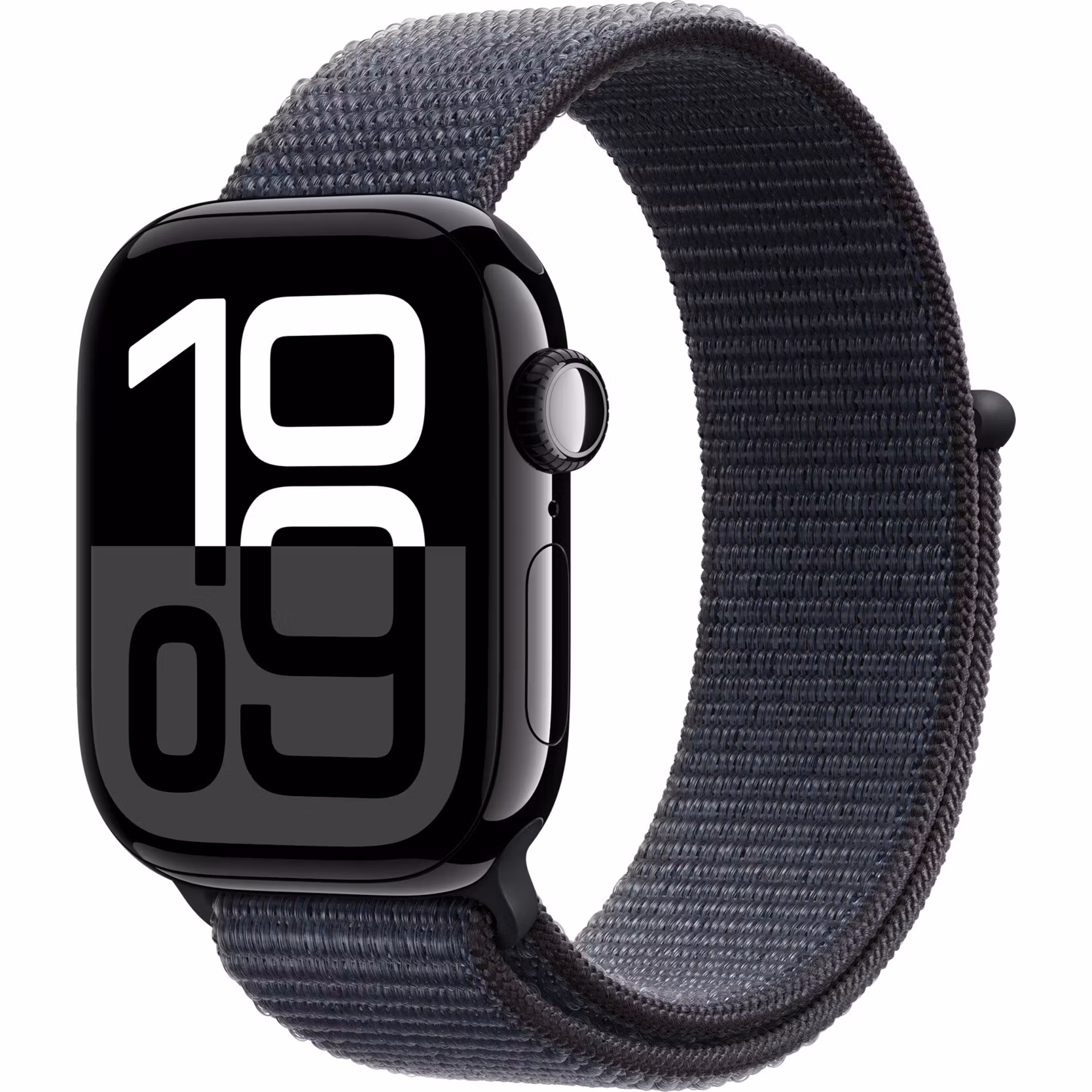 Apple Watch Series 10, Smartwatch (black (glossy), aluminum, 42 mm, Sport Loop ink, cellular)