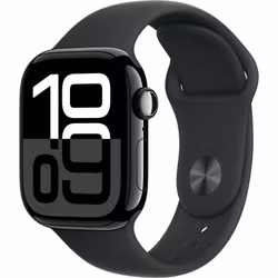 Apple Watch Series 10 GPS 42 mm Gagatsvart Svart sportband - S/M