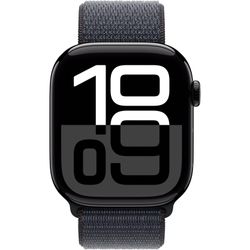 Apple Watch Series 10, Smartwatch (black (glossy), aluminum, 46 mm, Sport Loop ink, cellular)