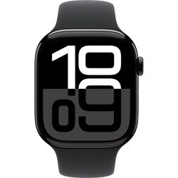 Apple Watch Series 10 GPS 46 mm Jetblack med svart sportband - S/M