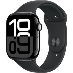 Apple Watch Series 10 GPS 46 mm Jetblack med svart sportband - S/M