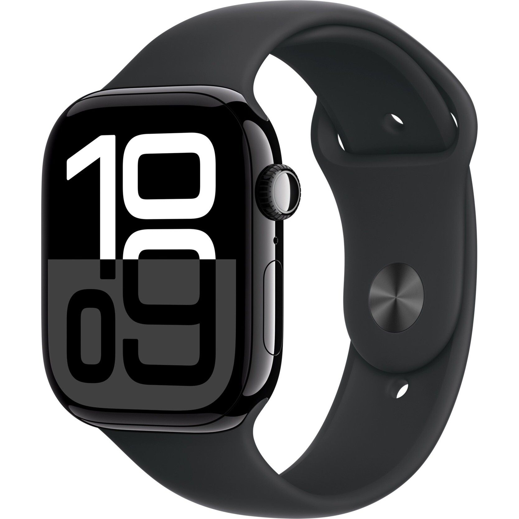 Apple Watch Series 10, Smartwatch (black (glossy), aluminum, 46 mm, black sport band M/L, cellular)