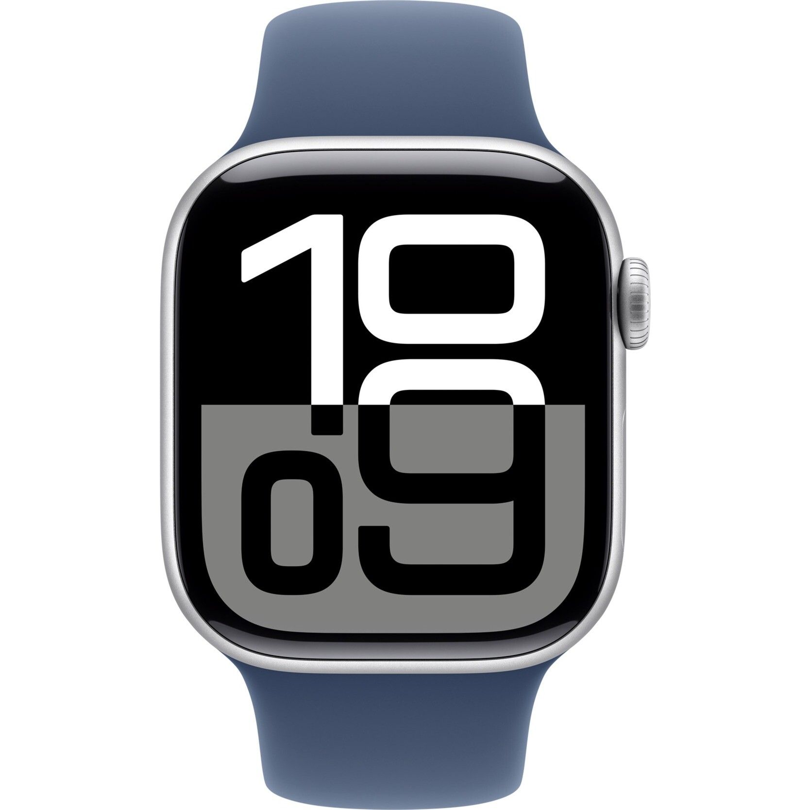 Apple Watch Series 10, Smartwatch (silver, aluminum, 42 mm, sports strap Denim M/L, cellular)