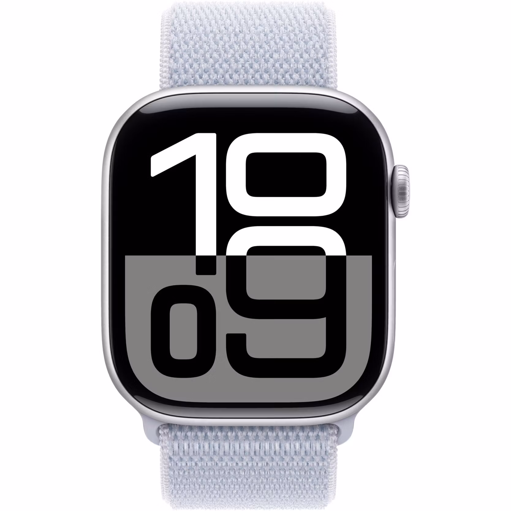 Apple Watch Series 10, Smartwatch (silver, aluminum, 46 mm, Sport Loop blue cloud, cellular)