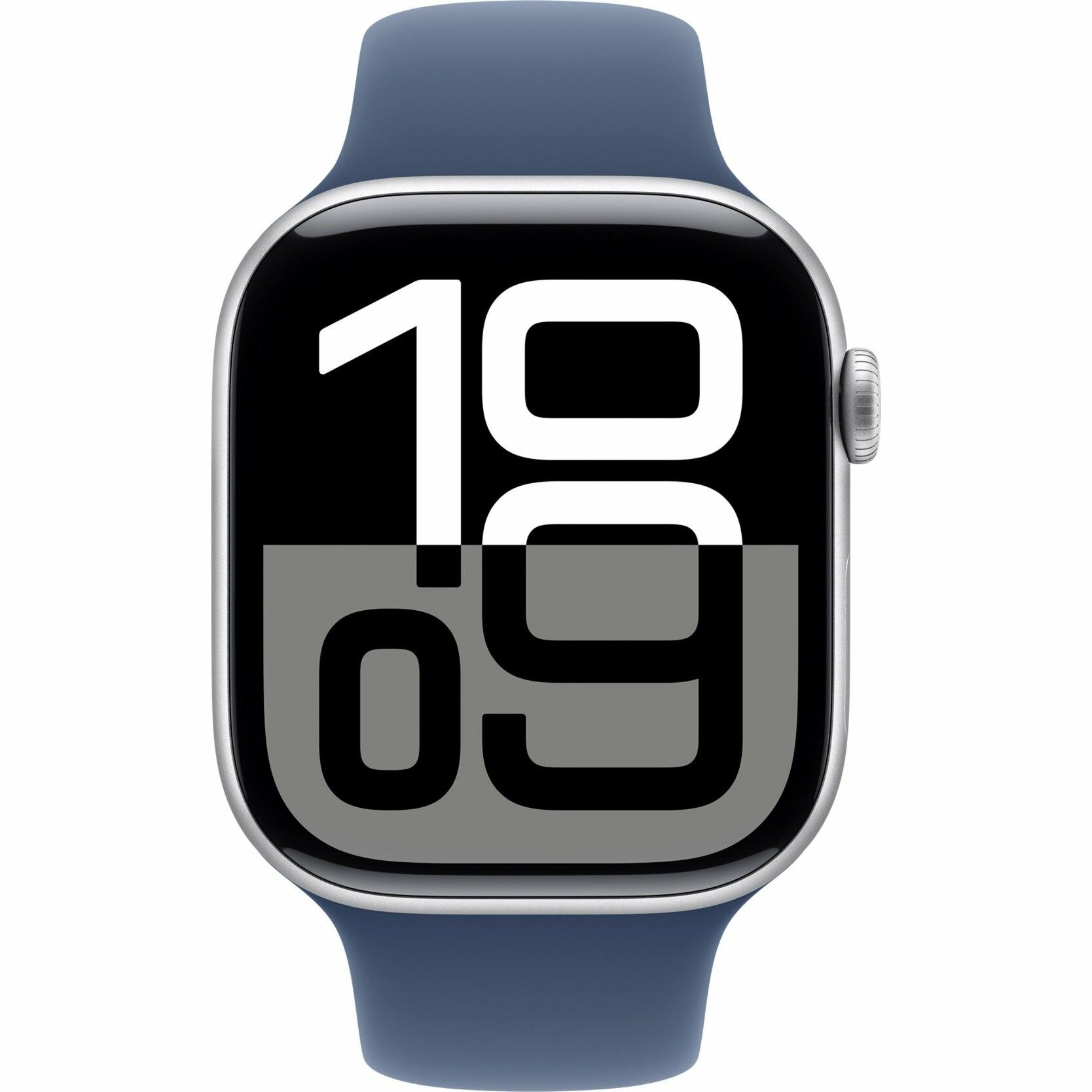 Apple Watch Series 10, Smartwatch (silver, aluminum, 46 mm, sports strap Denim M/L, cellular)