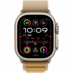 Apple Watch Ultra 2 GPS + Cell 49 mm naturlig titan med Ljusbrun Bergsloop M