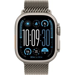 Apple Watch Ultra 2, Smartwatch (grey, 49 mm, Milanese strap titanium natural, titanium case, cellular)