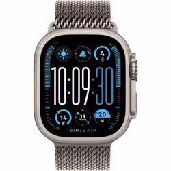 Apple Watch Ultra 2, Smartwatch (grey, 49 mm, Milanese strap titanium natural, titanium case, cellular)