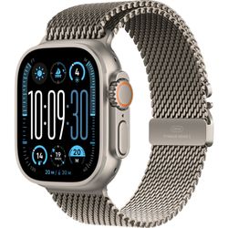 Apple Watch Ultra 2, Smartwatch (grey, 49 mm, Milanese strap titanium natural, titanium case, cellular)