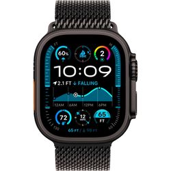 Apple Watch Ultra 2, Smartwatch (black, 49 mm, black Milanese strap, titanium case, cellular)