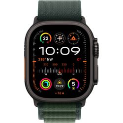 Apple Watch Ultra 2 GPS + Cell 49 mm Svart titan med Mörkgrön Bergsloop