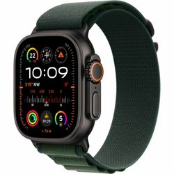 Apple Watch Ultra 2 GPS + Cell 49 mm Svart titan med Mörkgrön Bergsloop