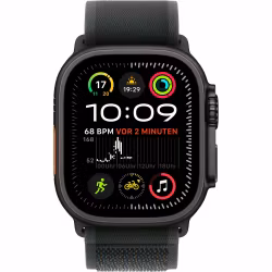 Apple Watch Ultra 2, Smartwatch (black, 49 mm, Trail Loop black M/L, titanium case, cellular)