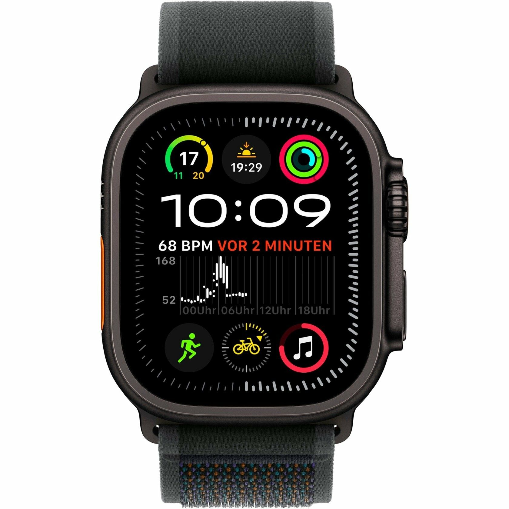 Apple Watch Ultra 2, Smartwatch (black, 49 mm, Trail Loop black S/M, titanium case, cellular)