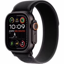Apple Watch Ultra 2, Smartwatch (black, 49 mm, Trail Loop black S/M, titanium case, cellular)