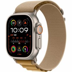 Apple Watch Ultra 2 GPS + Cell 49 mm naturlig titan, ljusbrun bergsloop S