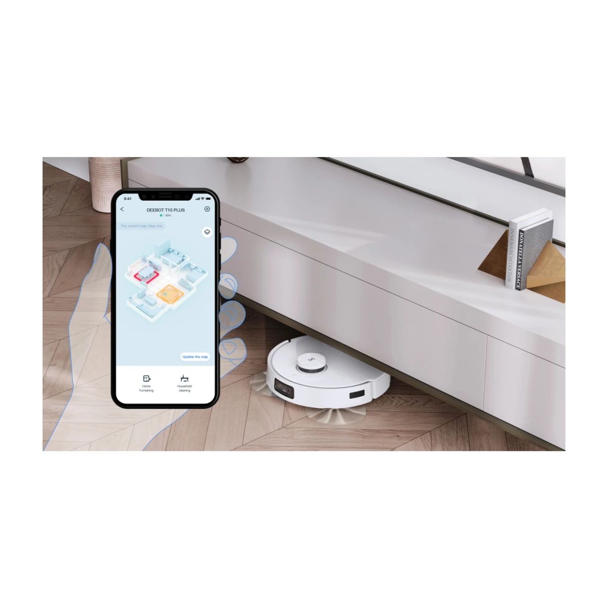 Ecovacs Deebot T10 robotdammsugare vit