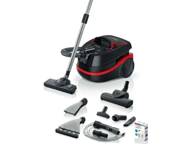 Bosch Serie 4 BWD421POW 2100 W Cylinderdammsugare Torr&våt HEPA Svart & Röd