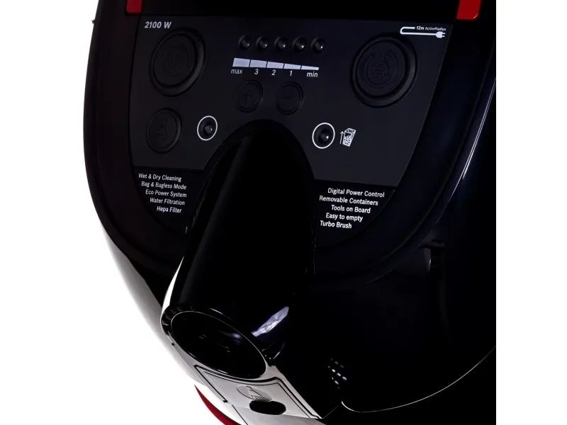 Bosch Serie 4 BWD421POW 2100 W Cylinderdammsugare Torr&våt HEPA Svart & Röd