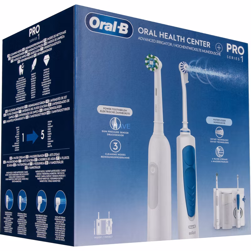 Oral-B Pro Series 1 + Health Center Blå Vit