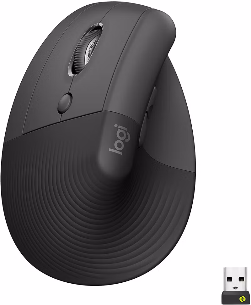 Logitech Lift Left Vertical trådlös mus Grafit