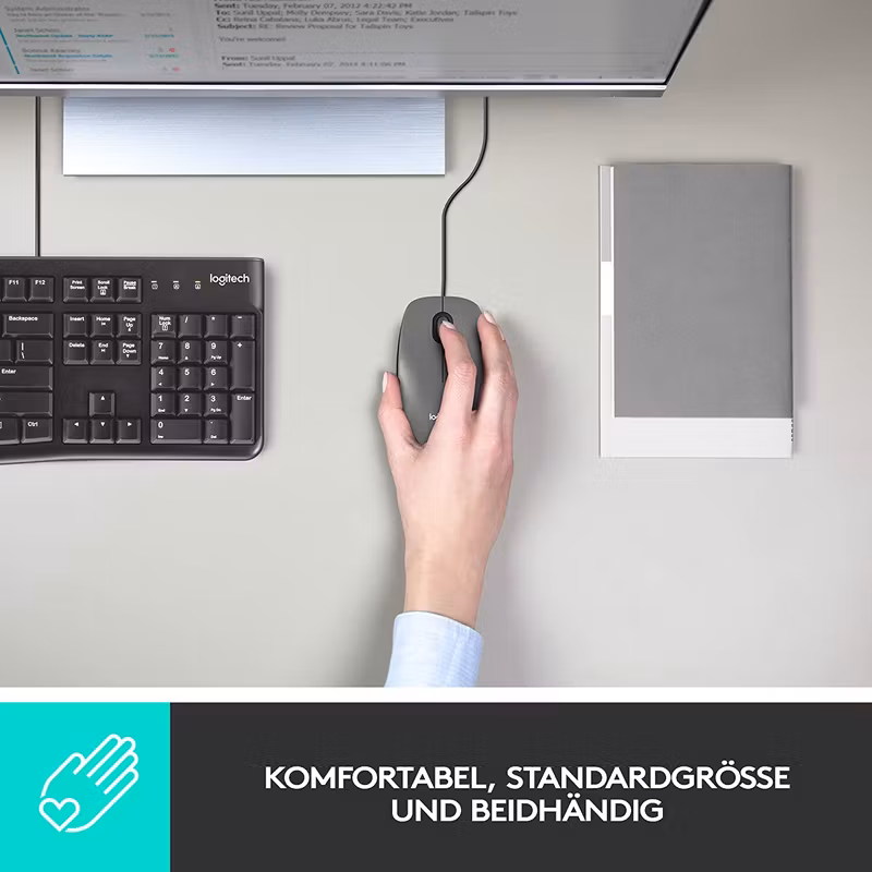 Logitech M100 Trådbunden Mus Svart