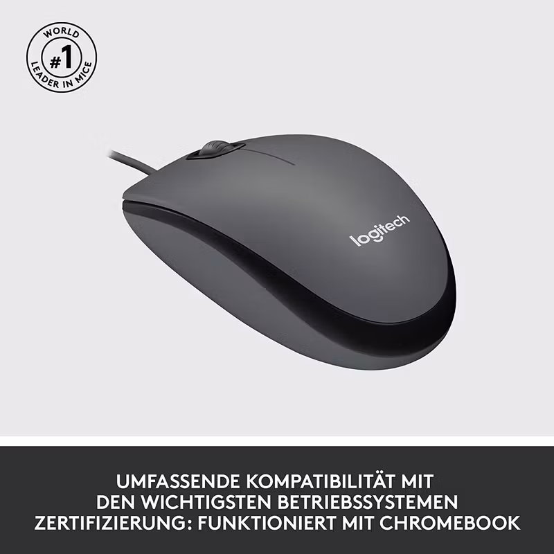 Logitech M100 Trådbunden Mus Svart