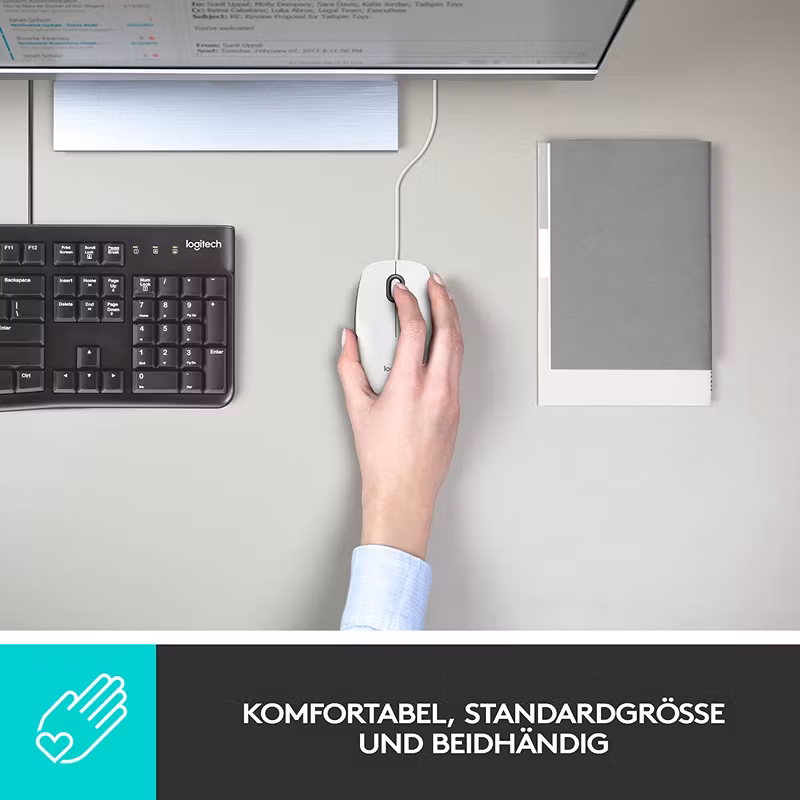 Logitech M100 Trådbunden Mus Vit