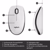 Logitech M100 Trådbunden Mus Vit