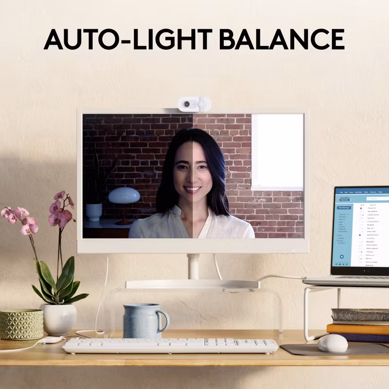 Logitech BRIO 100 Webbkamera Vit