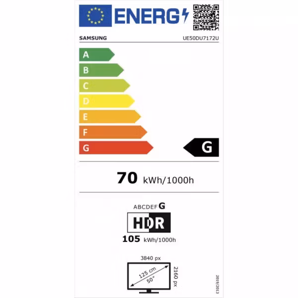 Samsung 50" TV UE50DU7172U DU7172 Series 50" LCD TV Crystal UHD 4K LED