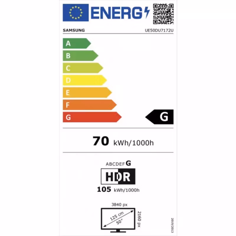 Samsung 50" TV UE50DU7172U DU7172 Series 50" LCD TV Crystal UHD 4K LED