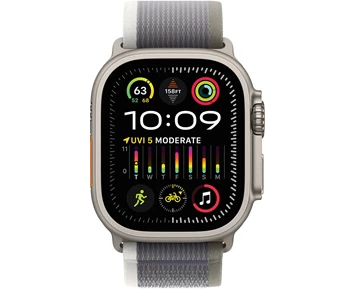 Apple Watch Ultra 2 GPS + Cellular 49mm Titanium Case with Green/Grey Trail Loop