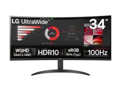 LG 34" UltraWide 34WR50QK-B UWQHD (3440x1440) 100Hz Curved