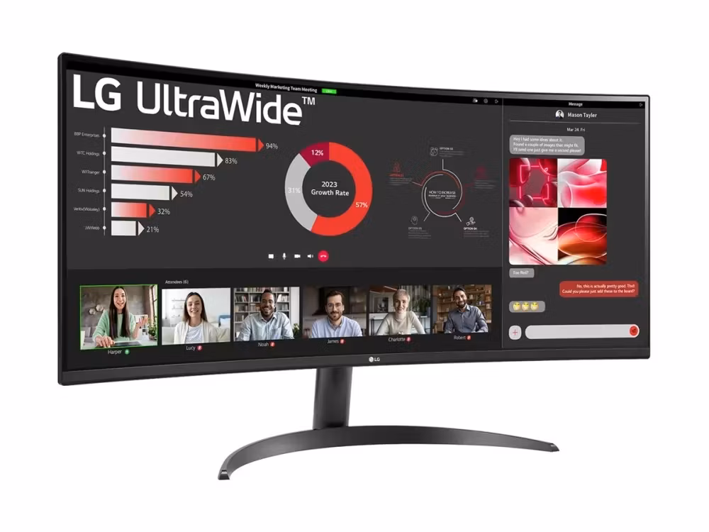 LG 34" UltraWide 34WR50QK-B UWQHD (3440x1440) 100Hz Curved