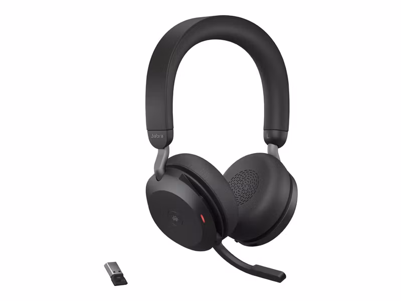 Jabra Evolve2 75 MS Stereo trådlöst headset med stativ Svart