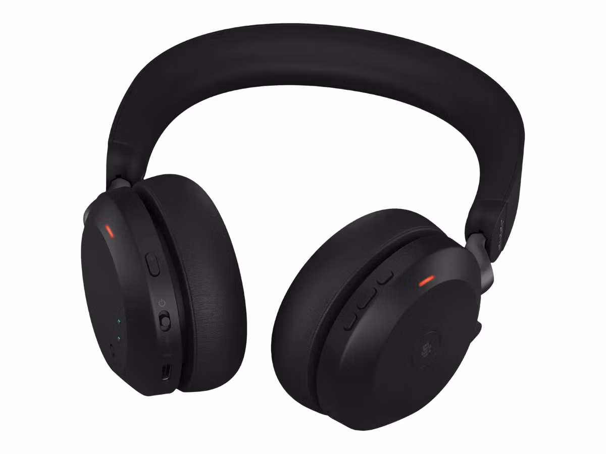 Jabra Evolve2 75 MS Stereo trådlöst headset med stativ Svart