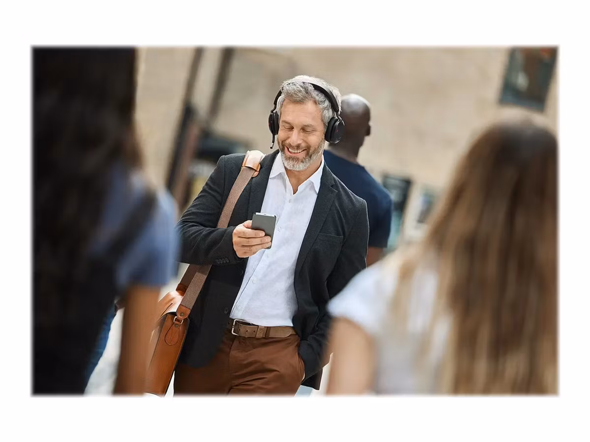 Jabra Evolve2 75 MS Stereo trådlöst headset med stativ Svart