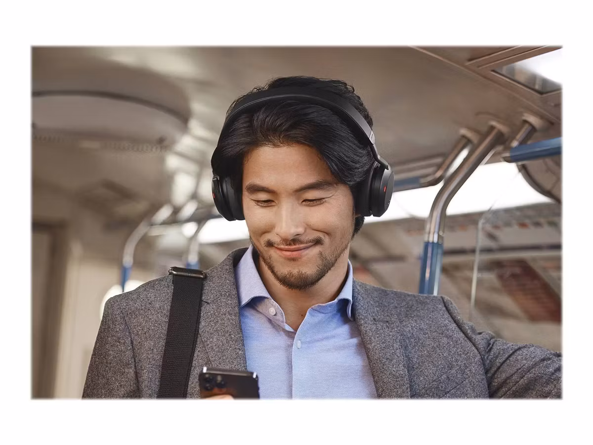 Jabra Evolve2 75 MS Stereo trådlöst headset med stativ Svart