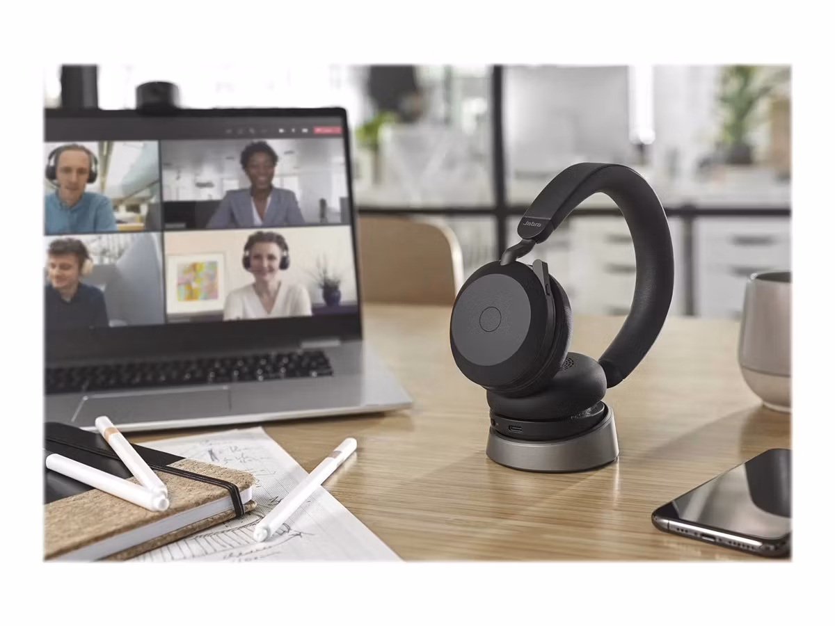 Jabra Evolve2 75 UC Stereo USB-A Wireless On-ear Headset Svart