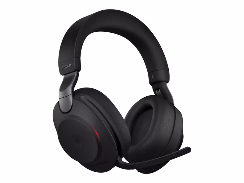 Jabra Evolve2 85 L380a MS Stereo headset med laddningställ Svart