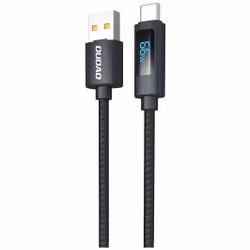 Dudao L7T USB-A - USB-C 66W Kabel med LED Display 1m Svart