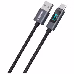 Dudao L7T USB-A - USB-C 66W Kabel med LED Display 1m Svart