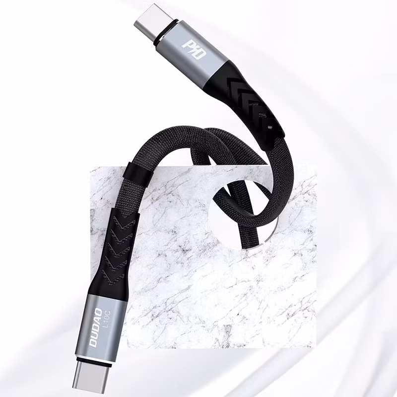 Dudao L10C USB-C till USB-C Kabel 100W 0.23m Svart