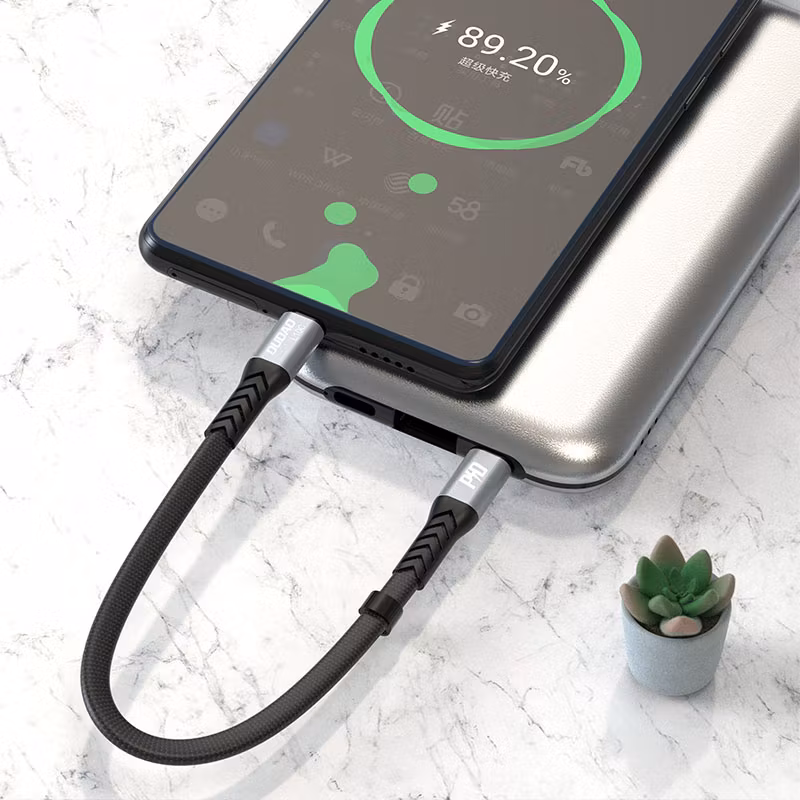 Dudao L10C USB-C till USB-C Kabel 100W 0.23m Svart