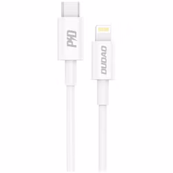 Dudao USB-C till Lightning-kabel med PD 20W och snabb dataöverföring Vit