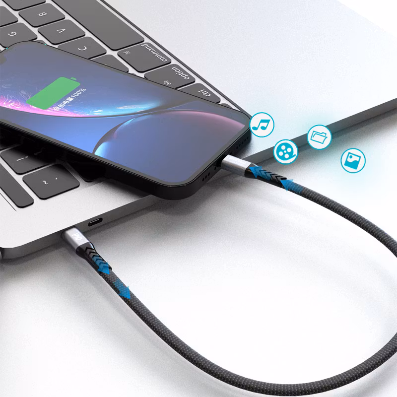 Dudao L10P USB-C till Lightning kabel 20W 0.23m Svart