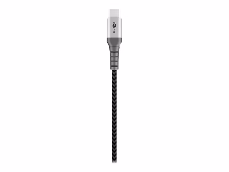 Goobay USB-C till USB-A textilkabel med metallkontakter 2 m Svart