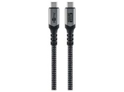 Goobay USB-C 4.0 Textilbeklädd 1.8m kabel Svart